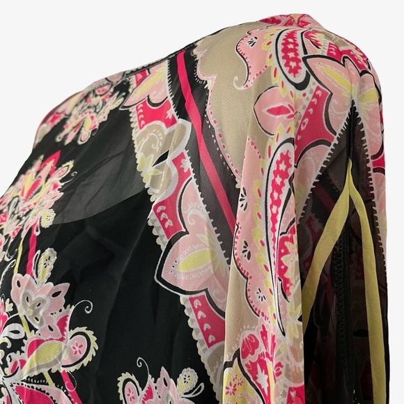 DANA BUCHMAN Oversized Top Black Pink Dolman Sleeve Lined Flowy Top Shirt sz M - Picture 5 of 16